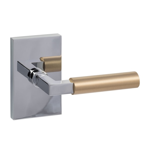 Sure-Loc Hardware Sure-Loc Hardware Levanto Passage Rosette, Polished Chrome, Smooth Grip in Satin Brass LV101 26 GRIP-SM SB - main